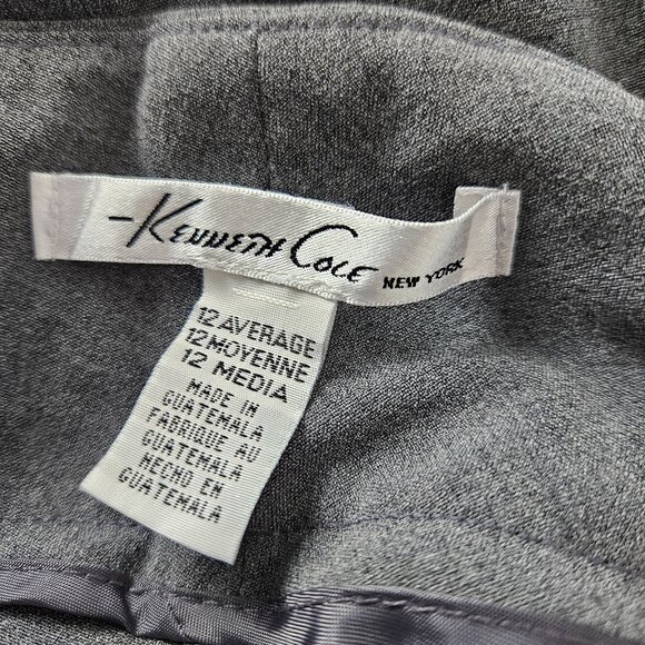 Kenneth Cole Women's Gray Dress Pants Size 12 Work Career Elegant Chic Mid Rise - Picture 7 of 7